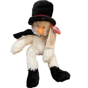 Russ Berrie Snowman Plush Glitter Critter Factory Christmas Decor bendable